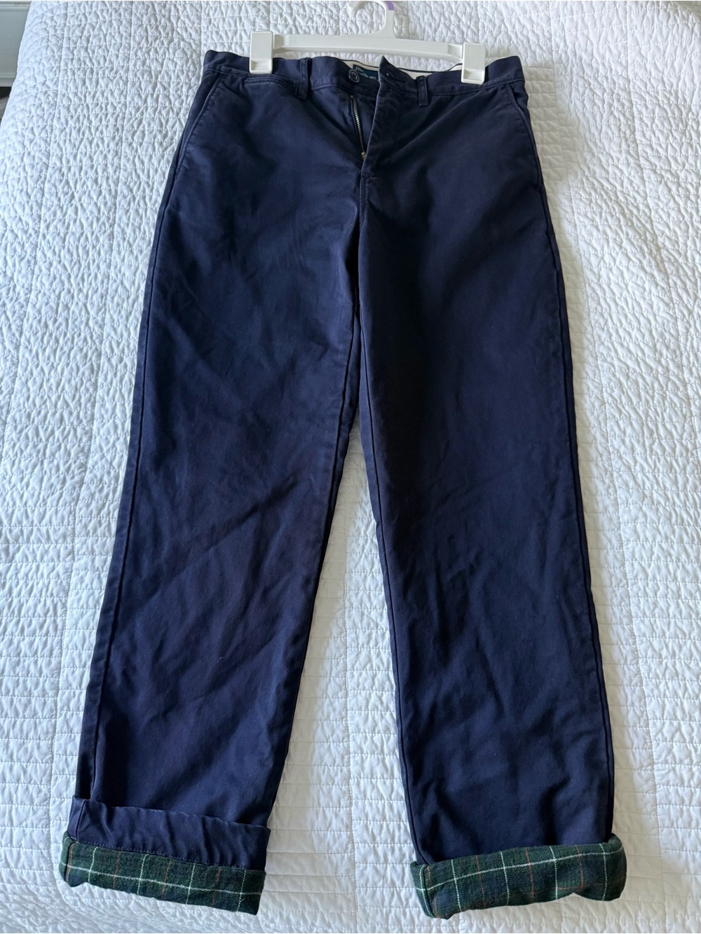 Men’s plaid flannel lined chinos